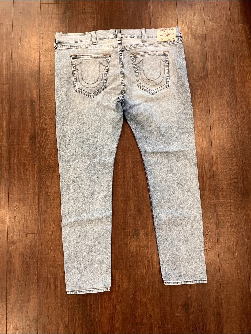 True Religion Jeans Mens 44 World Tour Rocco Relaxed Skinny Stretch Denim Blue